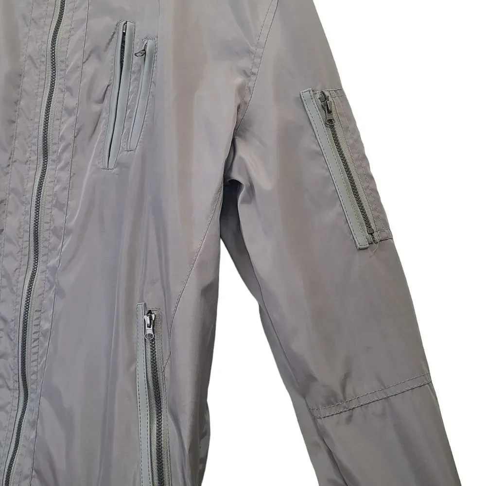 Alexander Julian Mens Size Large Gray Bomber Lightweight Jacket with Pockets